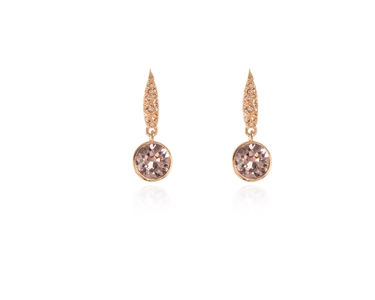 Crystal  Daphne Lever Back Earrings  | Pink Gold Vintage Rose