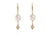 Crystal  Saki Lever Back Earrings  | Gold White Pearl