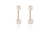 Crystal  Neve Pierced Earrings  | Pink Gold Cream Rose Pearl