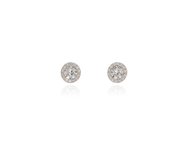 Crystal  Chikle Pierced Earrings  | Rhodium Crystal