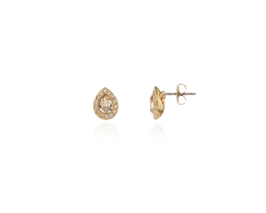 Crystal  Tamsin Pierced Earrings  | Gold Light Silk