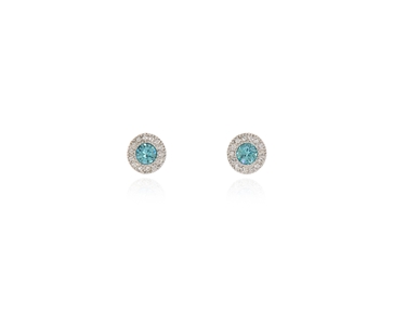 Crystal  Chiyo Pierced Earrings  | Rhodium Aquamarine