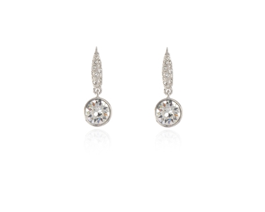 Crystal  Daphne Lever Back Earrings  | Rhodium Crystal