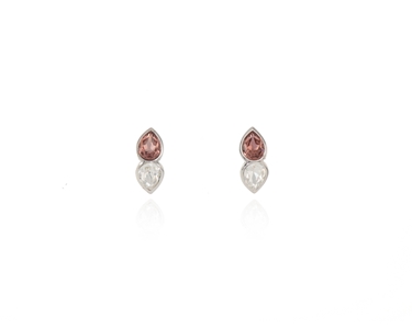 Crystal  Talh Lever Back Earrings  | Rhodium Blush Rose