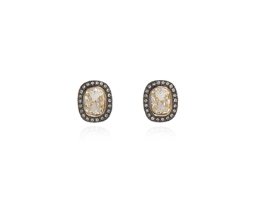 Crystal  Ganya Pierced Earrings  | Gold Crystal