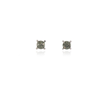 Crystal  Laine 6mm Pierced Earrings  | Rhodium Black Diamond