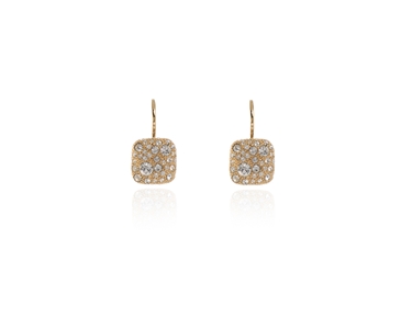 Crystal  Paiva Lever Back Earrings  | Gold Crystal