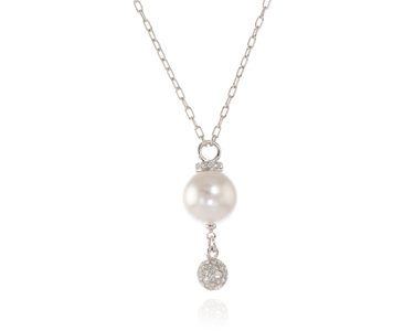 Crystal  Jaide Pendant  | Rhodium White Pearl