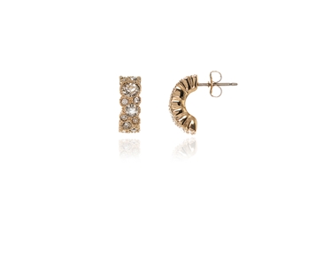 Crystal  Hali Pierced Earrings  | Gold Crystal