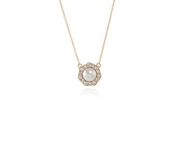 Crystal  Raiyo Pendant  | Gold White Pearl