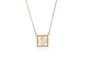Crystal  Thisbe Pendant  | Pink Gold Cream Rose Pearl