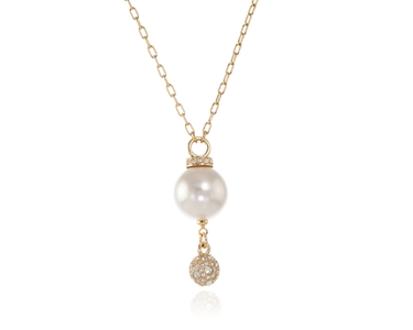 Crystal  Jaide Pendant  | Gold White Pearl