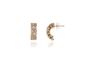 Crystal  Halia Pierced Earrings  | Gold Crystal