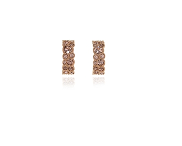 Crystal  Halia Pierced Earrings  | Pink Gold Vintage Rose
