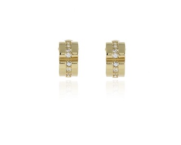 Crystal  Matice Clip Earrings  | Gold Crystal