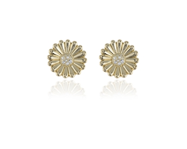 Crystal  Marguerite Clip Earrings  | Gold Crystal