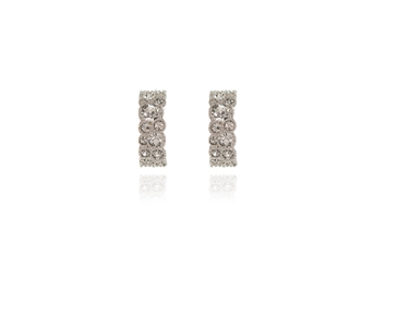 Crystal  Halia Pierced Earrings  | Rhodium Crystal