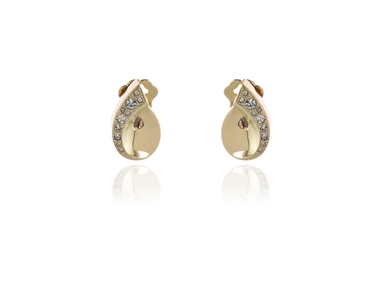 Crystal  Ula Clip Earrings  | Gold Crystal