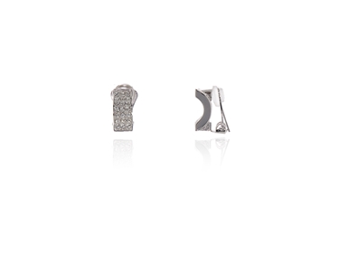Crystal  Saki Clip Earrings  | Rhodium Crystal