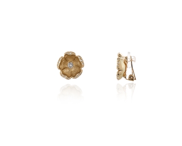 Crystal  Floria Clip Earrings  | Gold Crystal