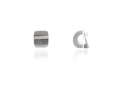 Crystal  Jia Clip Earrings  | Rhodium Crystal