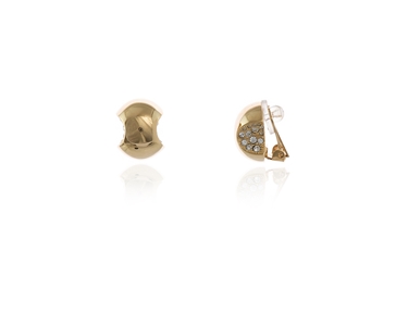 Crystal  Ziggy Clip Earrings  | Gold Crystal