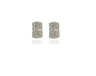 Crystal  Halo Pierced Earrings  | Rhodium Crystal