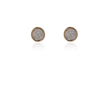 Crystal  Ona Wide Border Clip Earrings  | Gold Crystal