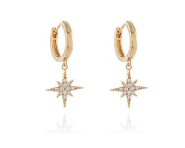 North Star TW Top Wire Earring   Gold Crystal