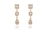Crystal  Melange Pierced Earrings  | Pink Gold Crystal