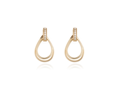 Qiao EP Pierced Earrings   Gold Crystal