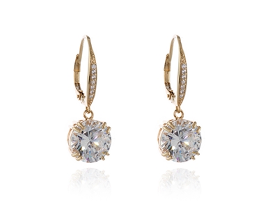Bialey FW Lever Back Earrings   Gold Crystal
