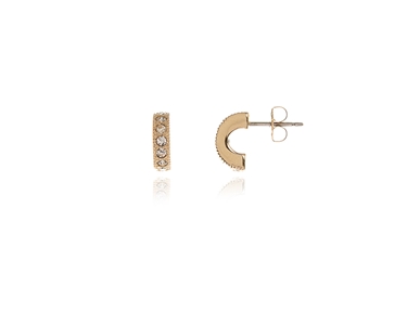 Crystal  Saga Pierced Earrings  | Gold Crystal