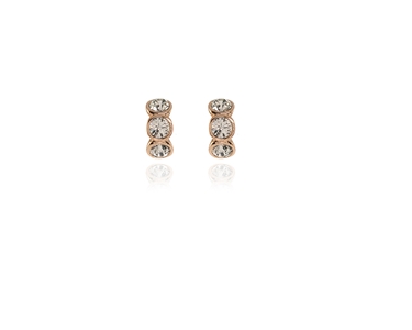 Crystal  Kacia Pierced Earrings  | Pink Gold Crystal