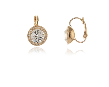 Crystal  Sosie Pierced Earrings  | Gold Crystal
