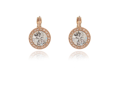 Crystal  Sosie Pierced Earrings  | Pink Gold Crystal