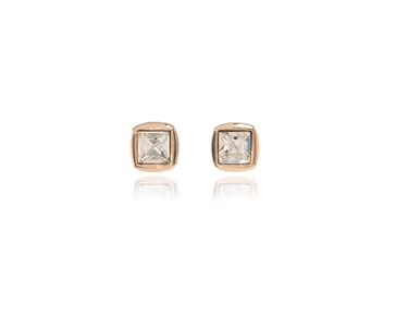 Crystal  Joely Pierced Earrings  | Pink Gold Crystal