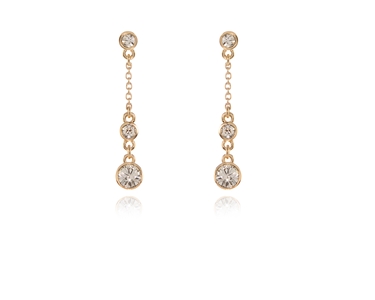Crystal  Drea Pierced Earrings  | Gold Crystal