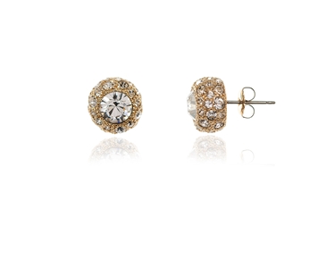 Crystal  Ona/10 Pierced Earrings  | Gold Crystal