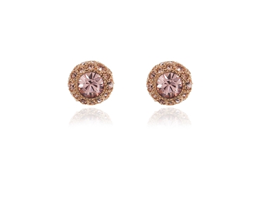 Crystal  Ona/10 Pierced Earrings  | Pink Gold Vintage Rose