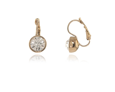 Crystal  Elise Lever Back Earrings  | Gold Crystal