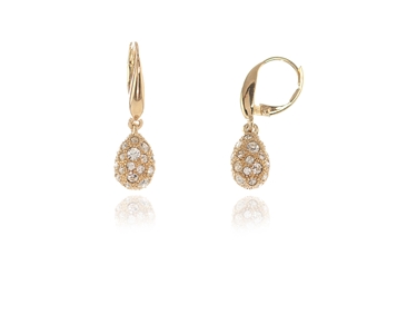 Crystal  Ona/Tear Lever Back Earrings  | Gold Crystal