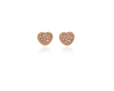 Crystal  Bree/H Pierced Earrings  | Pink Gold Vintage Rose