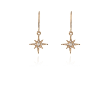 Crystal  North Star Earrings Earrings  | Gold Crystal
