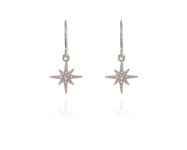 Crystal  North Star Earrings Earrings  | Rhodium Crystal