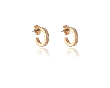 Crystal  Saga/S Pierced Earrings  | Pink Gold Crystal