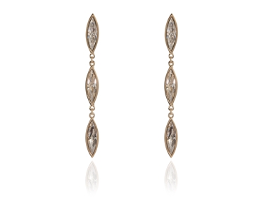 Crystal  Sphinx Drop Pierced Earrings  | Gold Crystal
