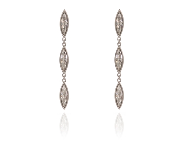 Crystal  Sphinx Drop Pierced Earrings  | Rhodium Crystal