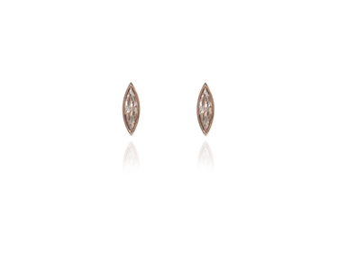 Crystal  Sphinx Pierced Earrings  | Pink Gold Crystal