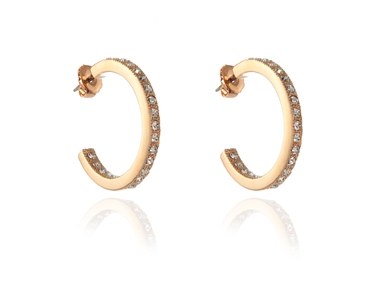 Crystal  Saga/L Pierced Earrings  | Pink Gold Crystal